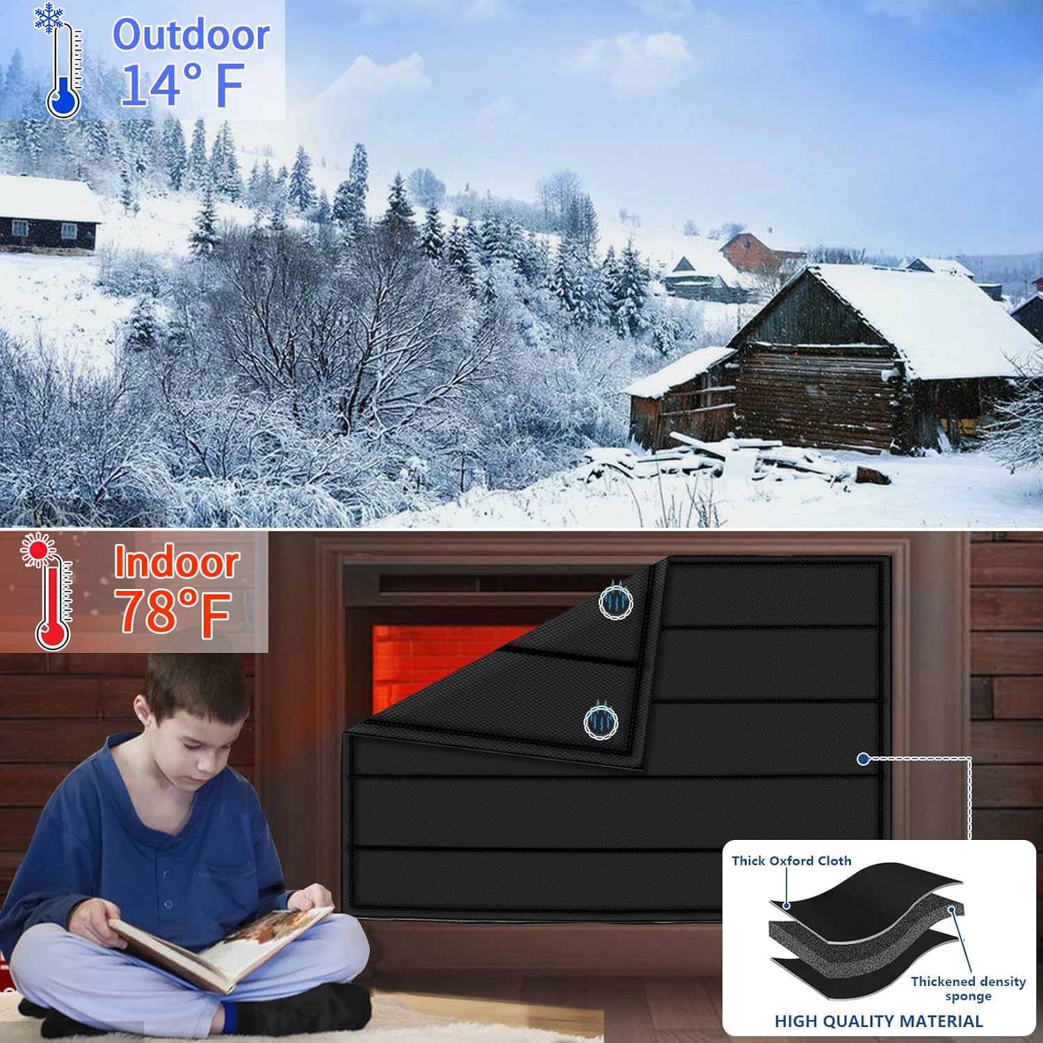 Detalle 2 de Magnetic fireplace blanket 36x32"