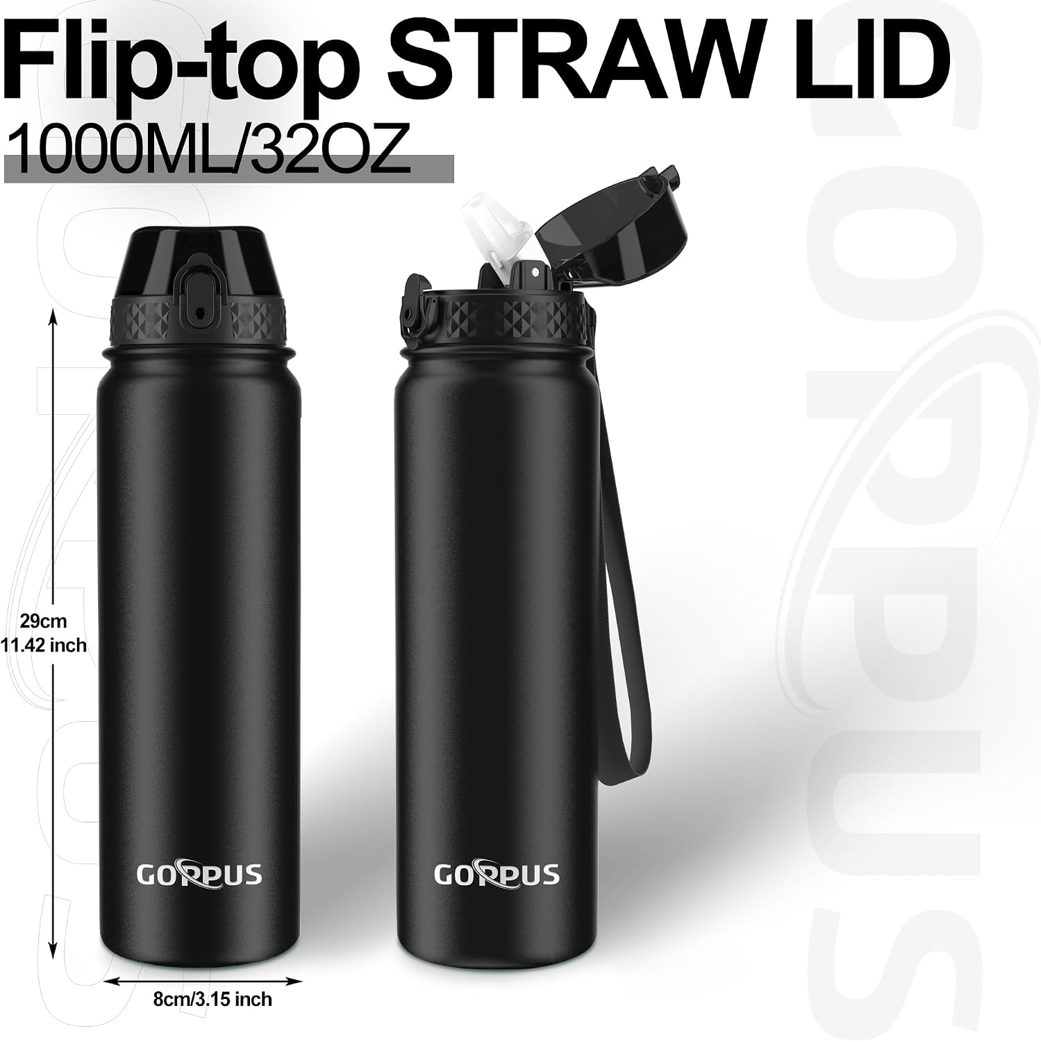 Thumbnail 3 de GOPPUS 1L Stainless Steel Water Bottle