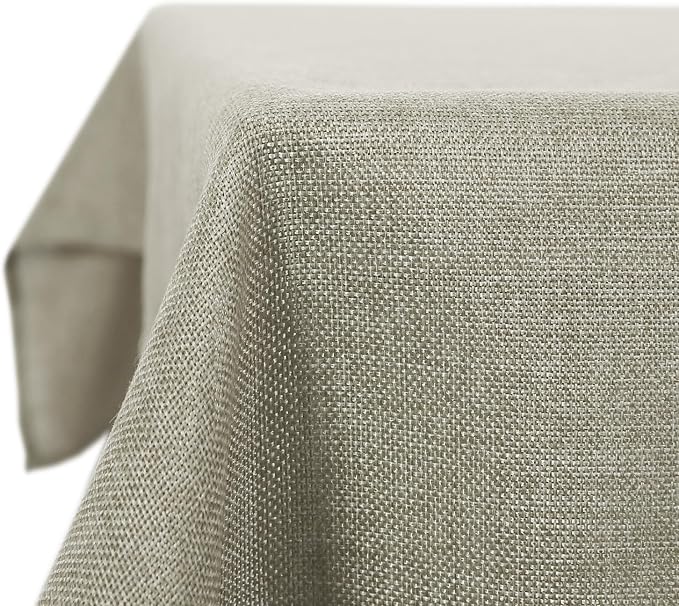 Detalle de Deconovo Mantel Mesa Rectangular Efecto Lino Antimanchas 140x240 🍽