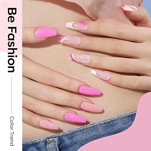 Detalle 2 de modelones Nude Gel Nail Polish Set, 6 Colors Including Baby Pink and White