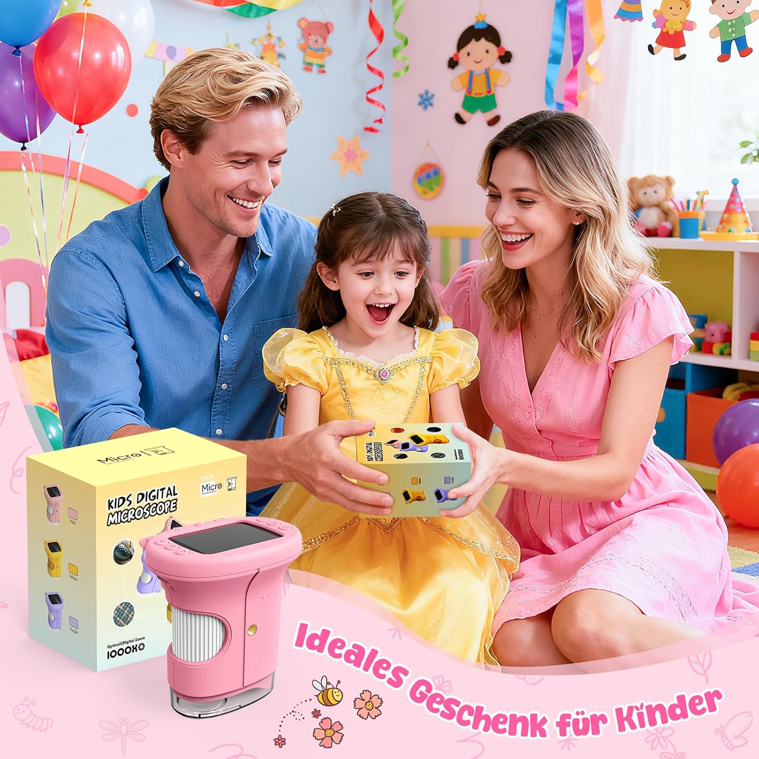 Thumbnail 6 de Yidoroye Kinder-Mikroskop mit 2,4" HD-Bildschirm und 1000X Zoom (digital, tragbar)