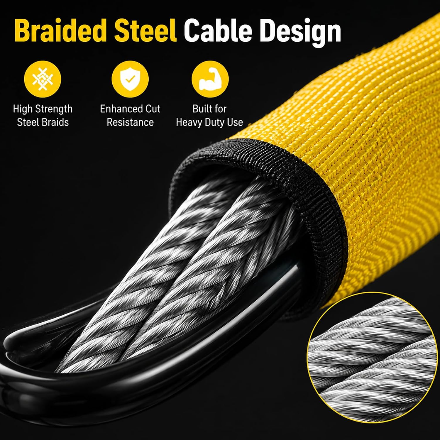 Thumbnail 5 de Steering Wheel Lock Anti Theft Device – Heavy Duty Cable Lock (Universal Fit)