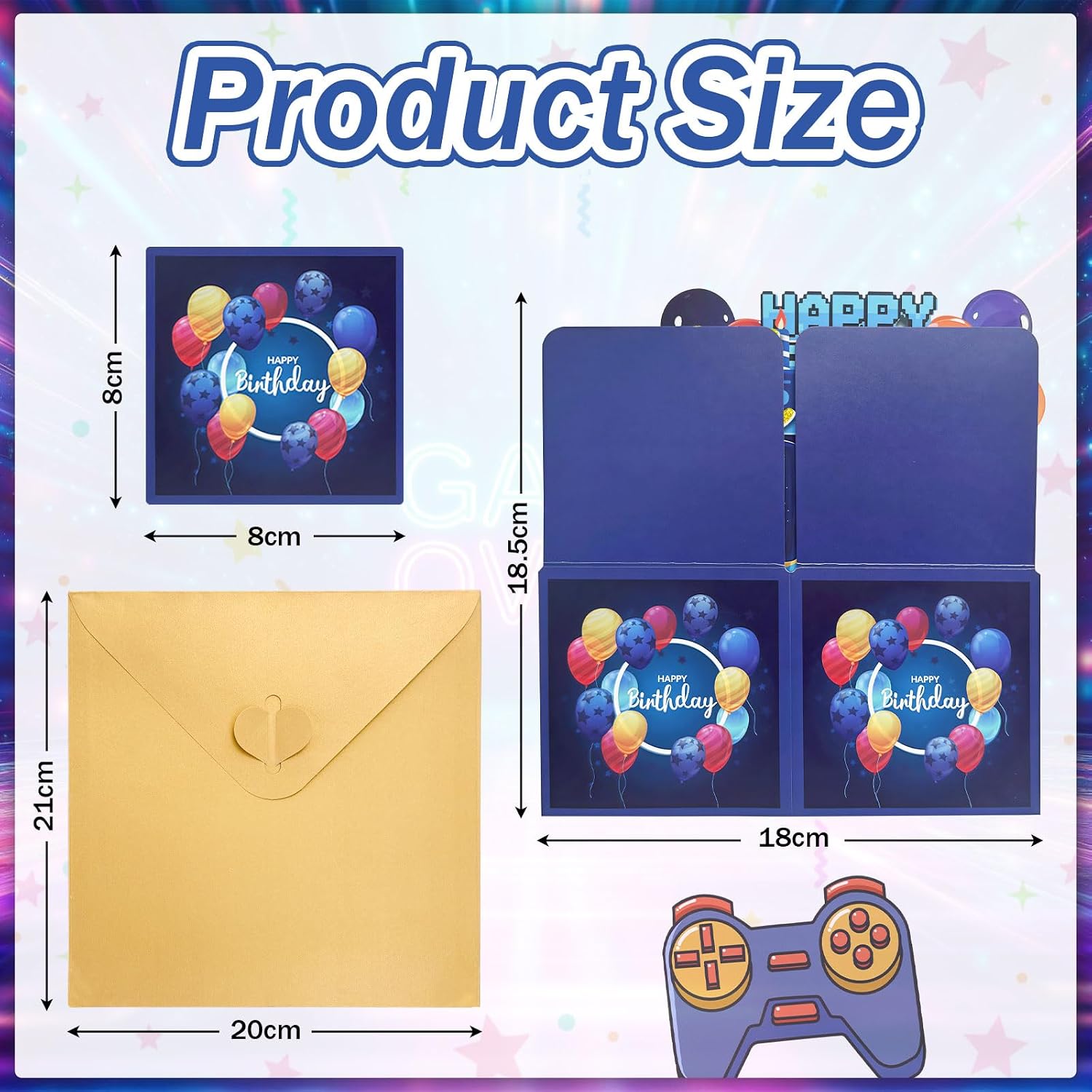 Detalle 2 de Hierein 14th Birthday Card – Pop Up 14 with LEVEL UP design