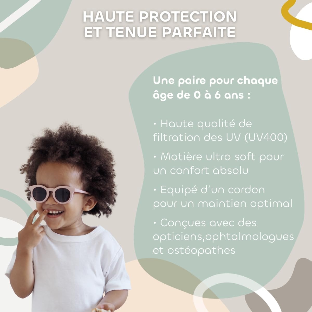 Detalle 2 de Béaba RETRO Happy Dusty Rose Lunettes enfant 2‑4 ans 😎