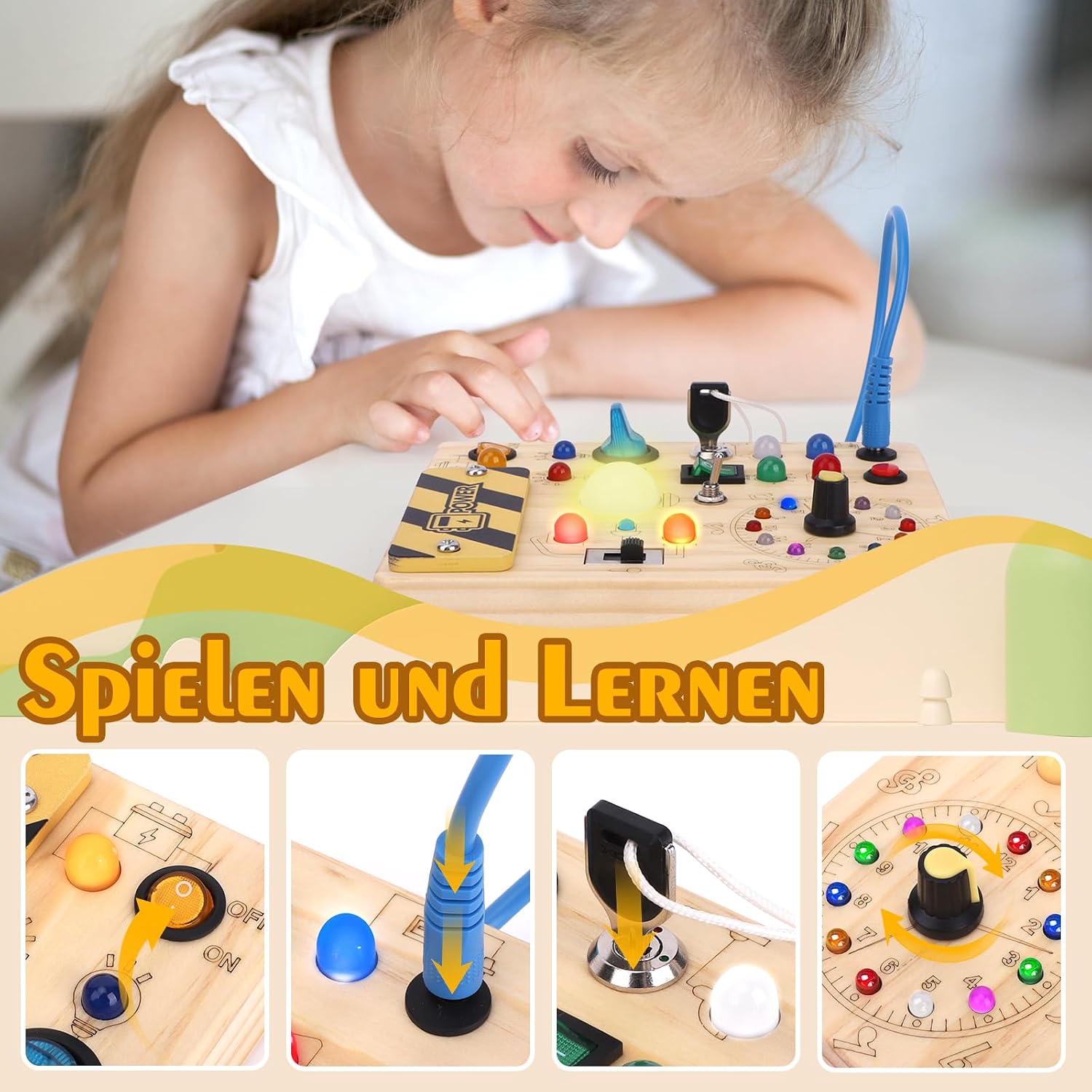 Detalle de Montessori Toys Uhr Aktivitätsbrett ab 1 Jahr
