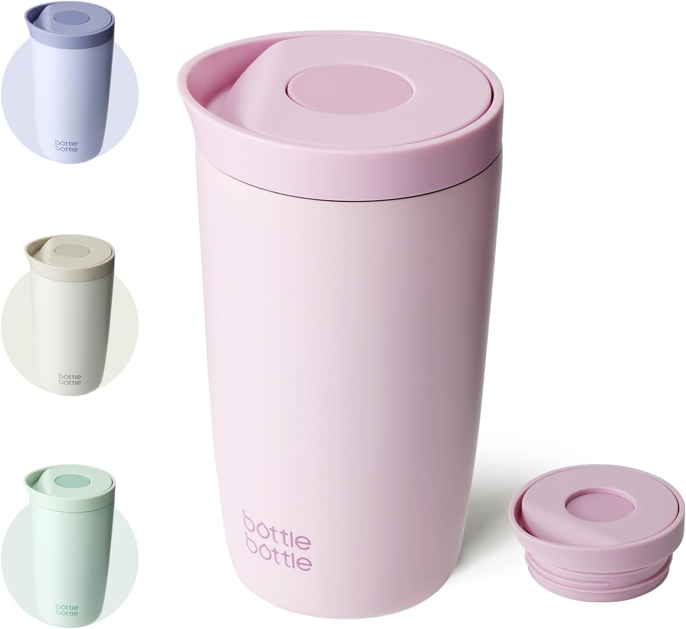 Detalle de Thermobecher 350 ml für Kaffee oder Tee – Travel Mug Classic Grande (Rosa) mit auslaufsicherem Easy Quick-Press-Verschluss