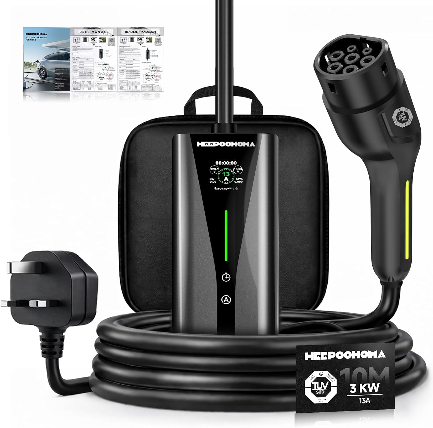 Detalle de EV Charger 10M 3 kW Portable 6–13A