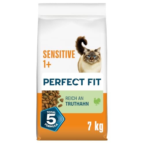 Detalle de Perfect Fit Sensitive Adult 1+ Trockenfutter für Katzen 7 kg Truthahn – gesund Haut, Fell und Verdauung