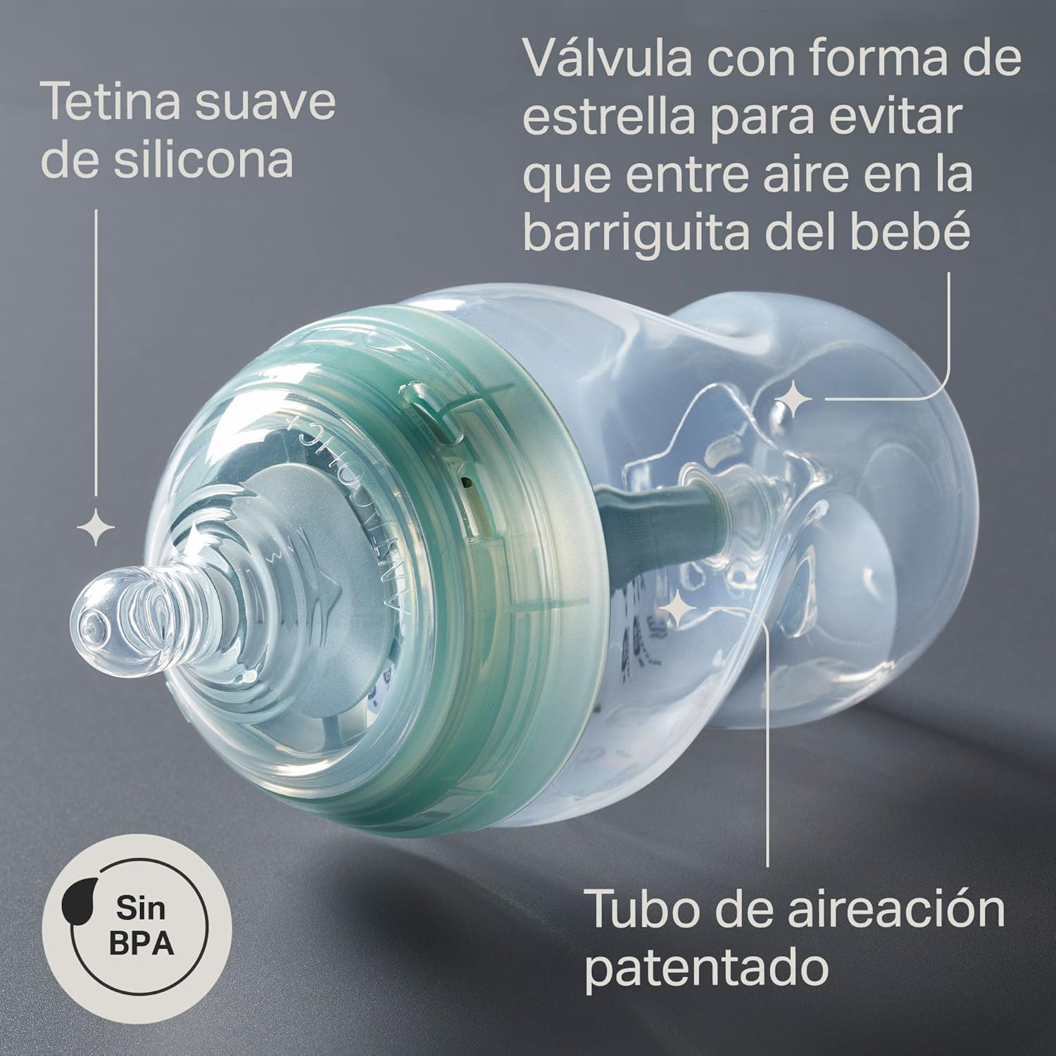 Thumbnail 4 de Tommee Tippee Biberón anticólico 260 ml Pack 6 Azul