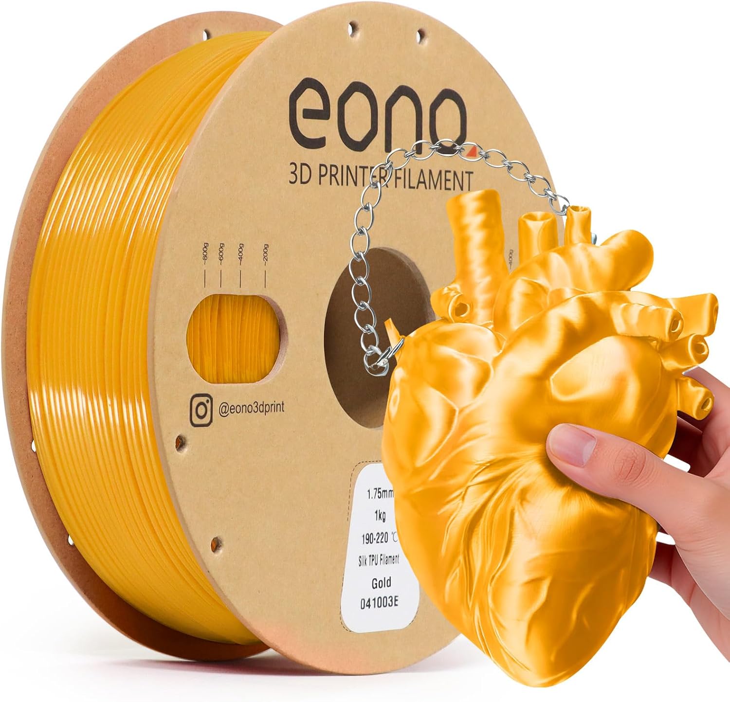 Thumbnail 6 de EONO Silk Dreifarbiges PLA Filament 1,75 mm – Gold/Kupfer/Schwarz, 1 kg (2,2 lbs)