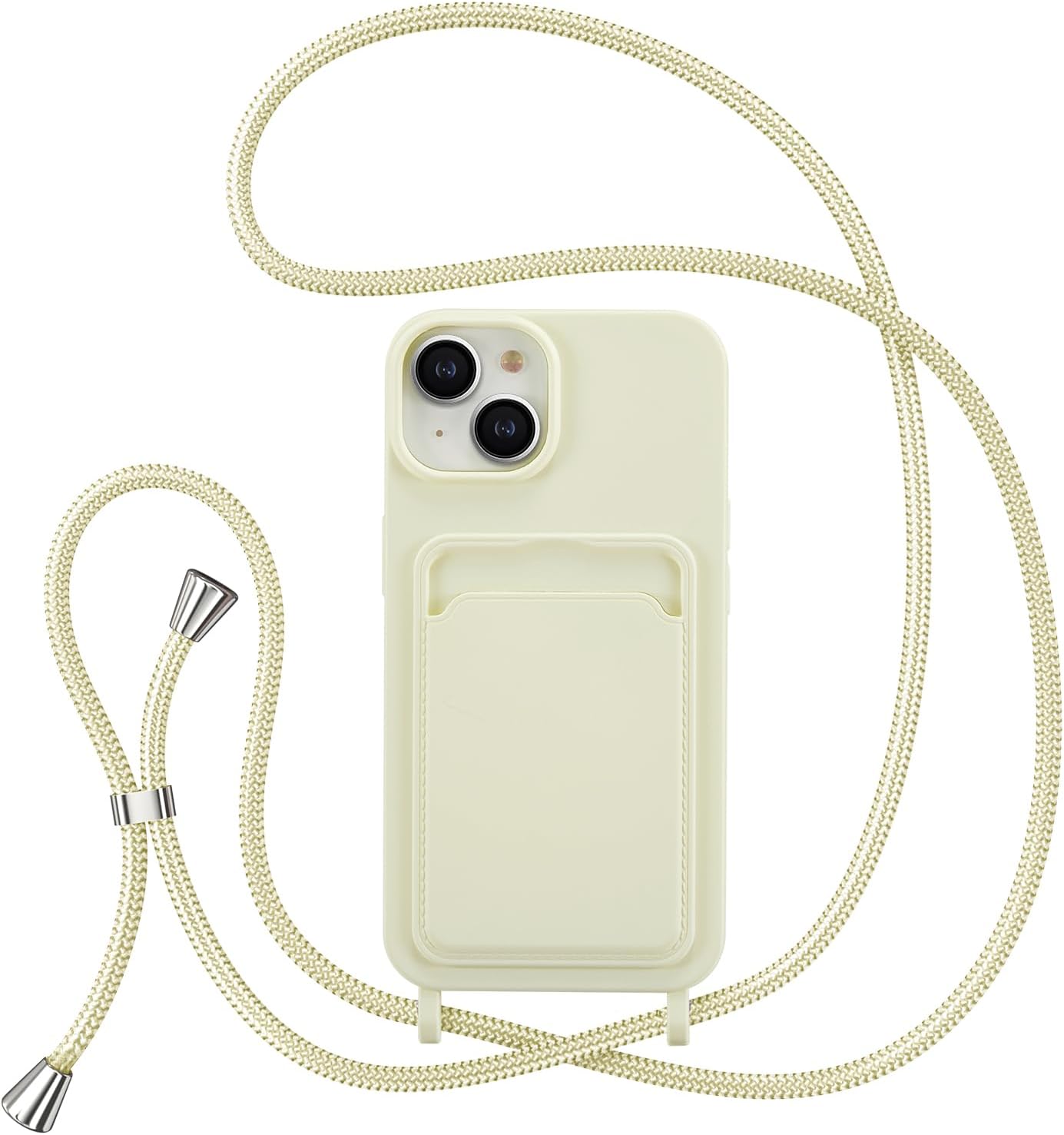 Thumbnail 5 de ZTOFERA Handykette Hülle für iPhone 15 mit Kartenhalter und Umhängeband aus Liquid Silikon – Schwarz