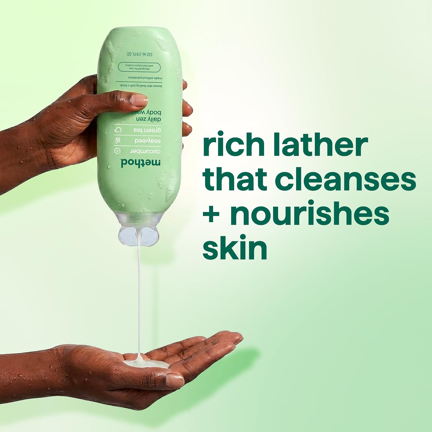 Detalle 1 de Method Daily Zen Body Wash, 18 fl oz, with Cucumber, Seaweed & Green Tea