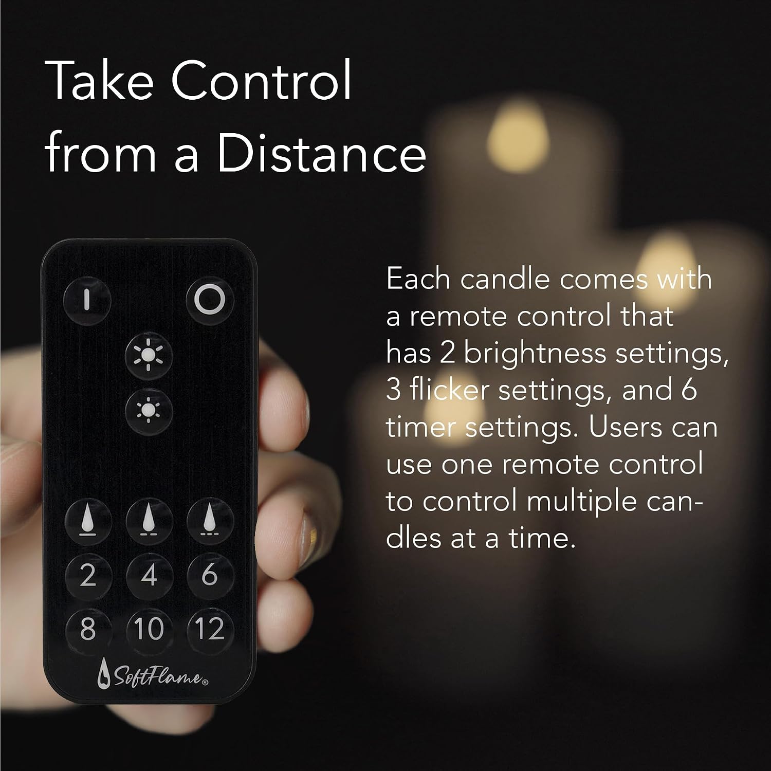 Detalle de Softflame Flameless LED Candles, 3 x 7.1 in.