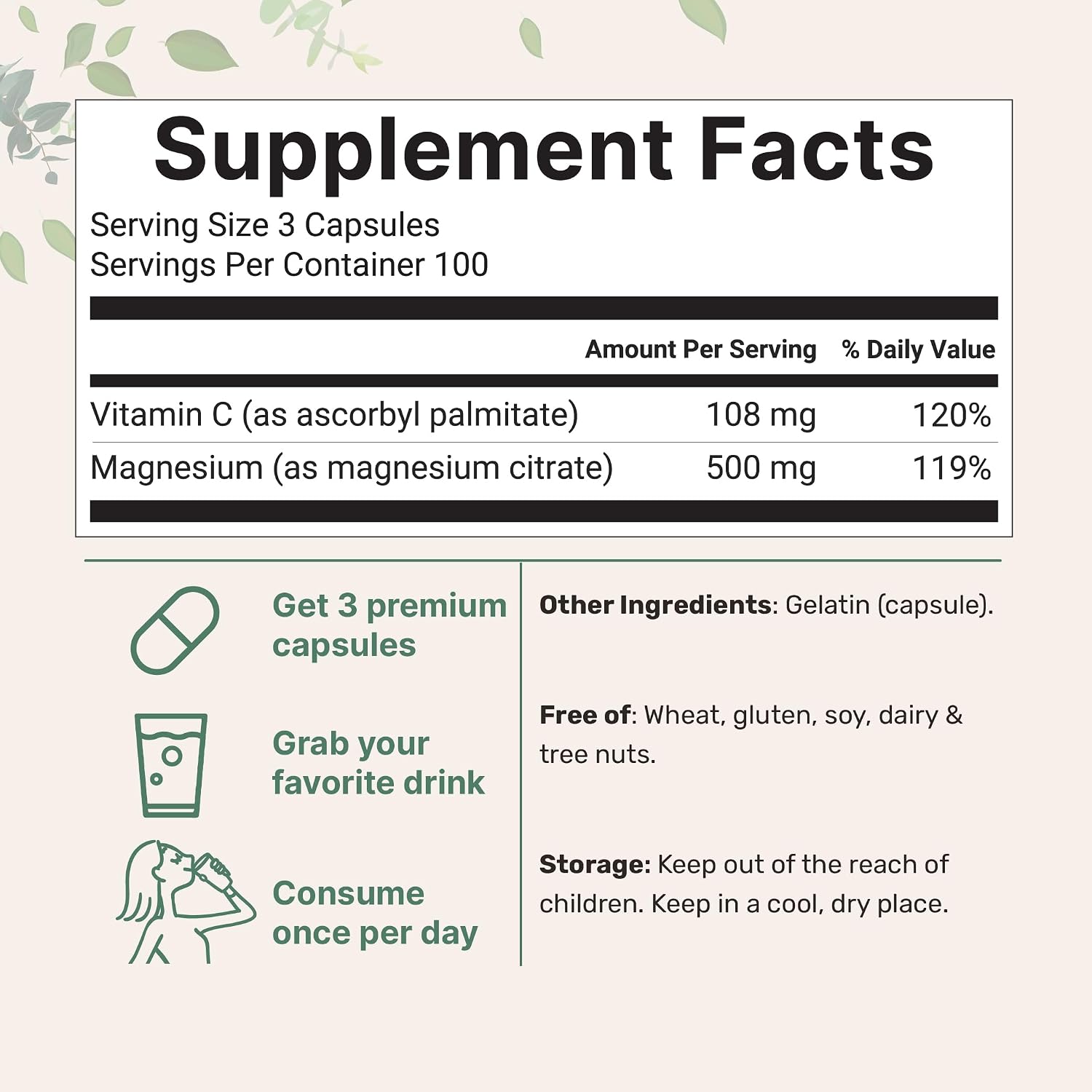 Detalle de Micro Ingredients Magnesium Citrate Supplement 500mg