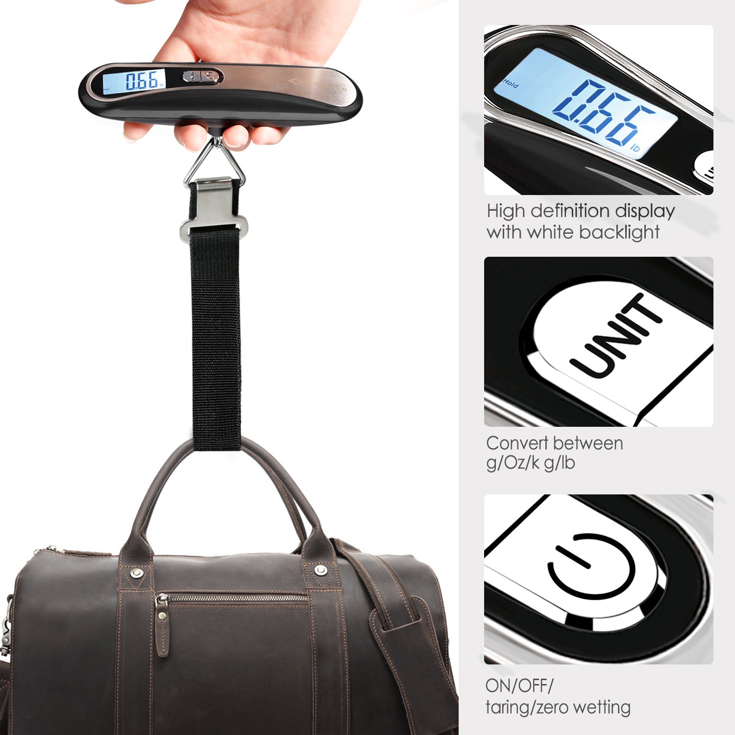 Detalle de MYCARBON 50KG bilancia per valigie con display LCD
