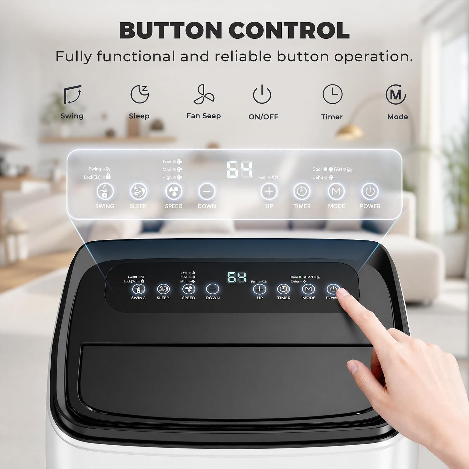 Thumbnail 6 de HUMHOLD 14,000 BTU Portable Air Conditioner, 3-in-1 with Dehumidifier and Remote