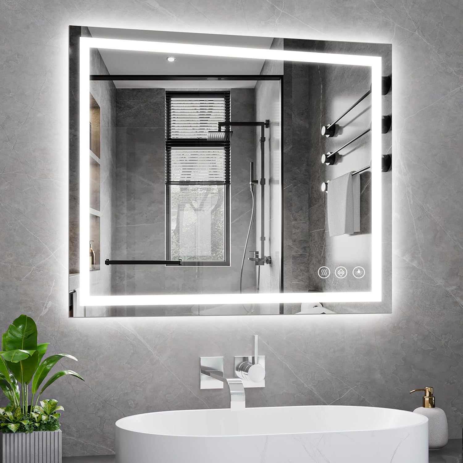 Detalle de Koonmi 30x36 LED Bathroom Mirror 🪞