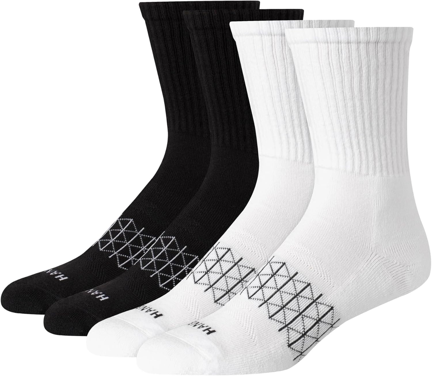 Thumbnail 6 de Hanes Men's Absolute Comfort Cushioned Moisture-Wicking Socks (4 Pack) with Seamless Toe