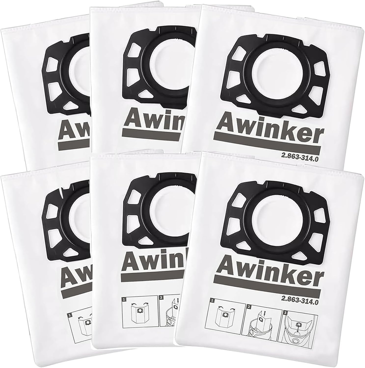 Thumbnail 6 de Awinker KFI 357 Staubsaugerbeutel – Kompatibel mit Kärcher WD2 WD3 WD3.200–WD3.800, 15 Stück