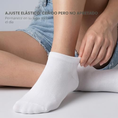 Detalle de Wamicu – 10 pares de calcetines tobilleros unisex de algodón peinado, confort y durabilidad