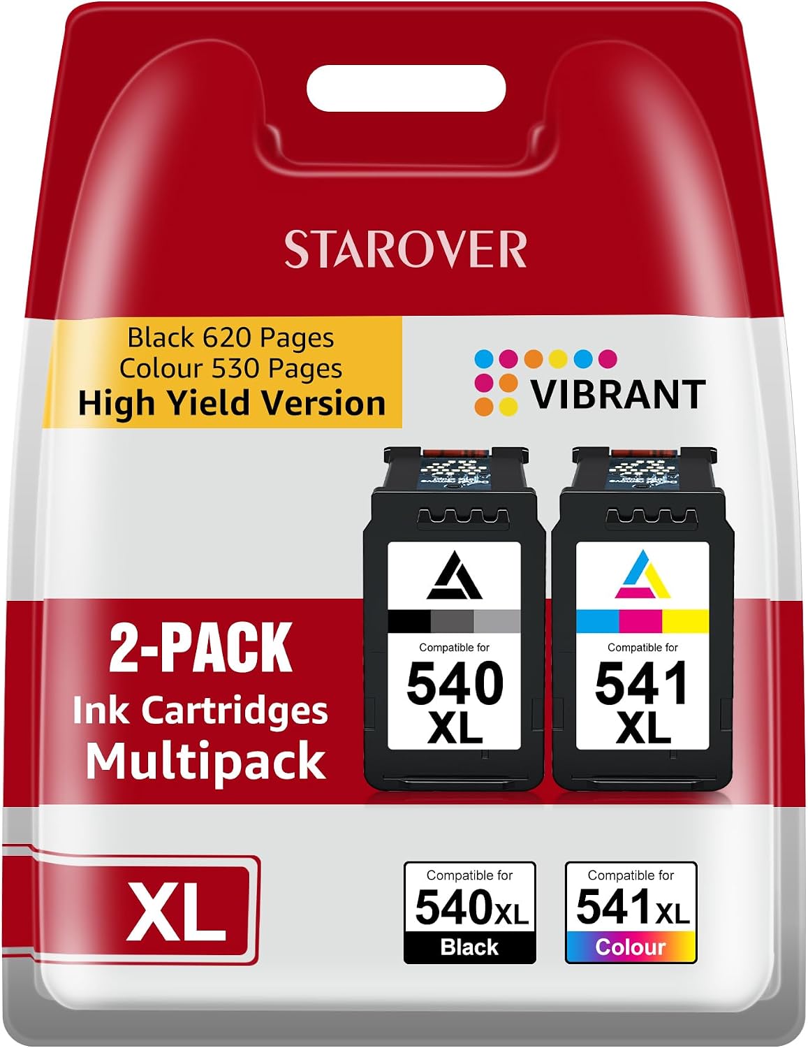 Detalle de STAROVER 540XL/541XL Compatible Canon Ink Cartridges for PIXMA Printers (PG-540XL/CL-541XL)