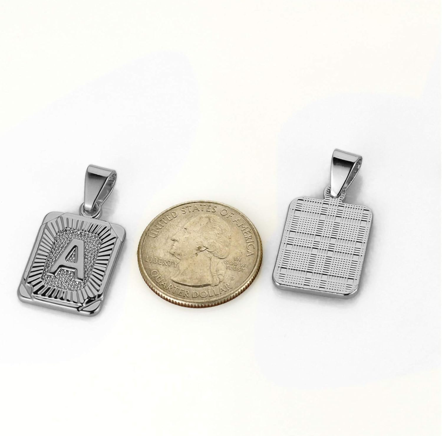 Thumbnail 4 de OIDEA Buchstabenkette A–Z aus Edelstahl mit rechteckigem Anhänger – Silber/Gold, Unisex