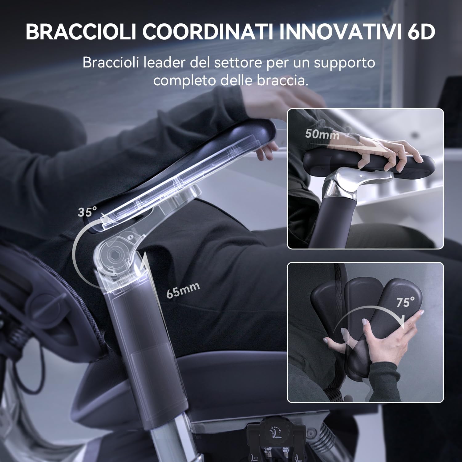 Thumbnail 4 de SIHOO Doro S300: Sedia Ergonomica da Ufficio con Supporto Lombare Dinamico e Braccioli 6D
