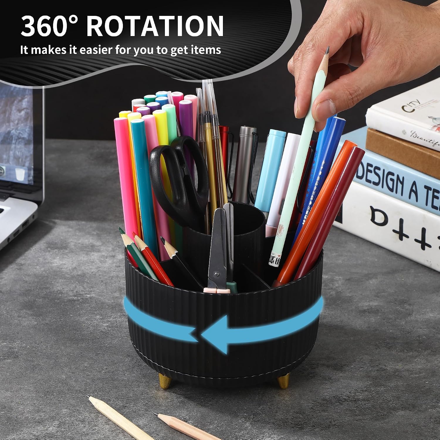 Detalle de Nuangoo Make-up Organizer 360° Drehung, 5 Fächer