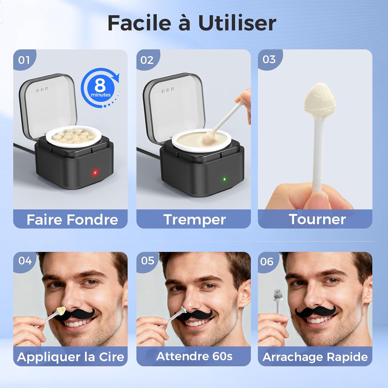 Thumbnail 6 de Epilation Nez et Oreilles Homme : Mini Chauffe-Cire à Température Constante + Kit Voyage