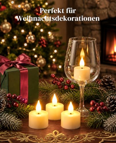 Thumbnail 8 de YAUNGEL 12er LED-Teelichter, wiederaufladbar mit Ladestation, Timer und Fernbedienung