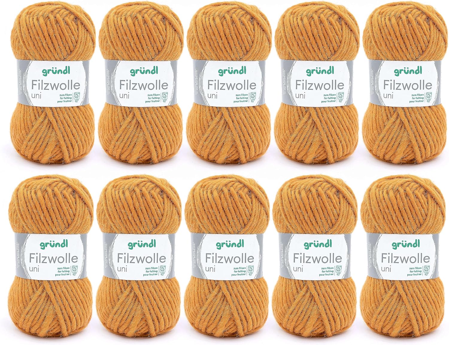 Thumbnail 6 de Gründl Uni włóczka filcowa, 10 × 50 g, 100% żywa wełna, fuksja