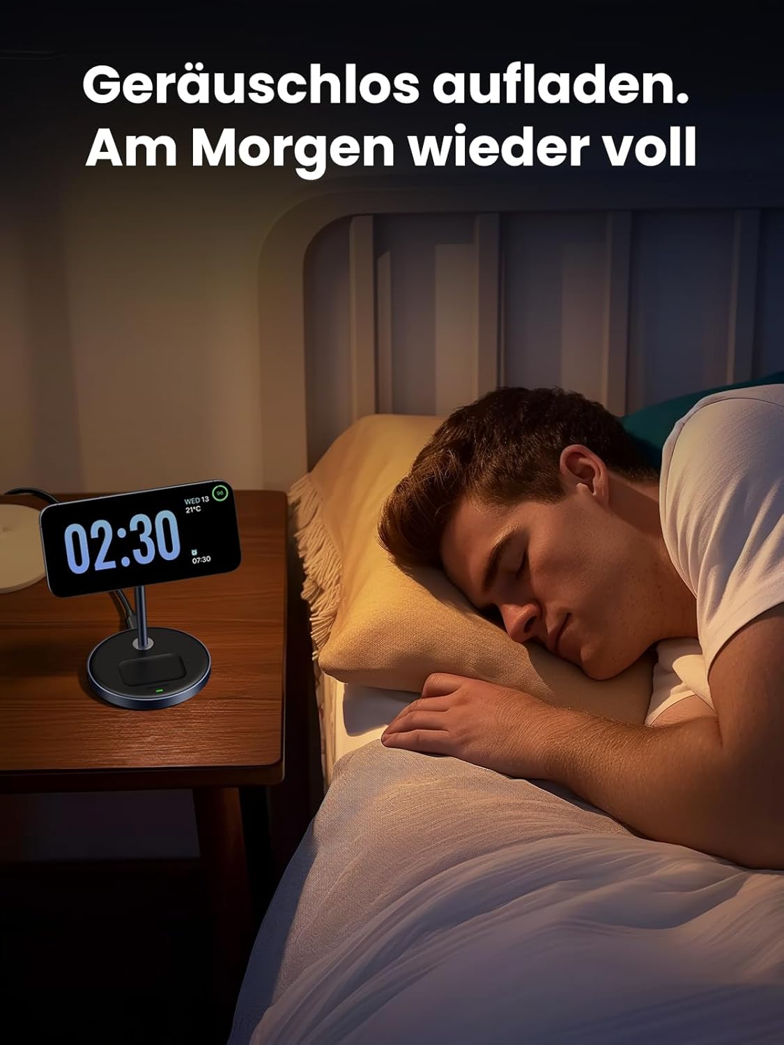 Detalle 2 de UGREEN MagFlow 2 in 1 iPhone Ladestation – MagSafe-kompatibel, 90° verstellbar, lädt iPhone- und AirPods-Kombination gleichzeitig