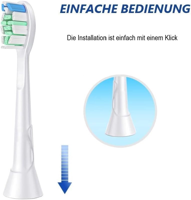 Thumbnail 6 de 8 Ersatzbürstenköpfe (4 schwarz, 4 weiß) für Philips Sonicare – kompatibel mit vielen Snap-on Handstücken