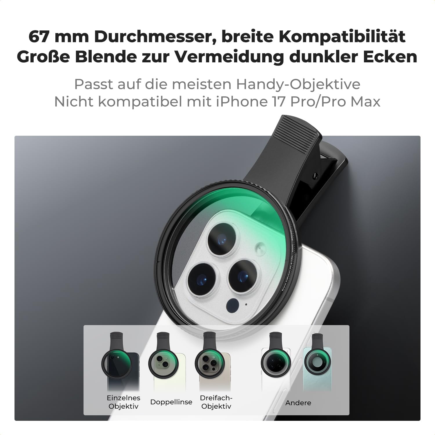 Thumbnail 2 de K&F CONCEPT K-Serie 67mm CPL Filter