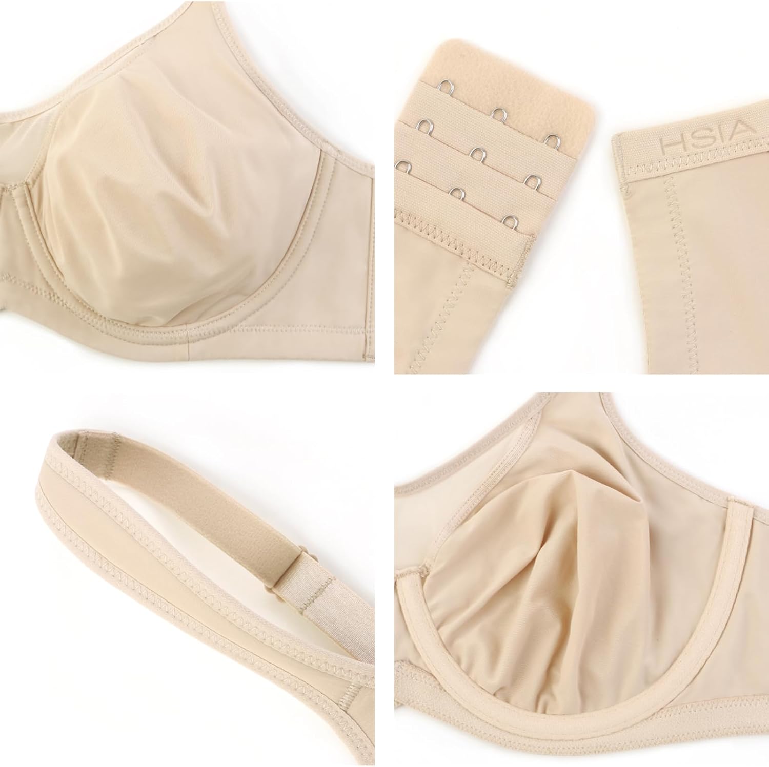 Thumbnail 4 de HSIA Women’s Full Coverage Minimizer Bra (Extra Large) with Underwire, Coolcomfort