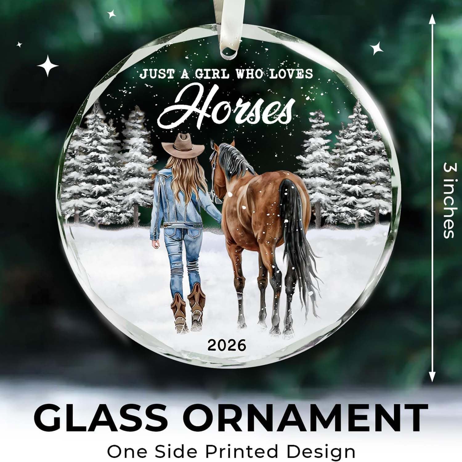 Detalle de Glass Horse Christmas Ornament 2026