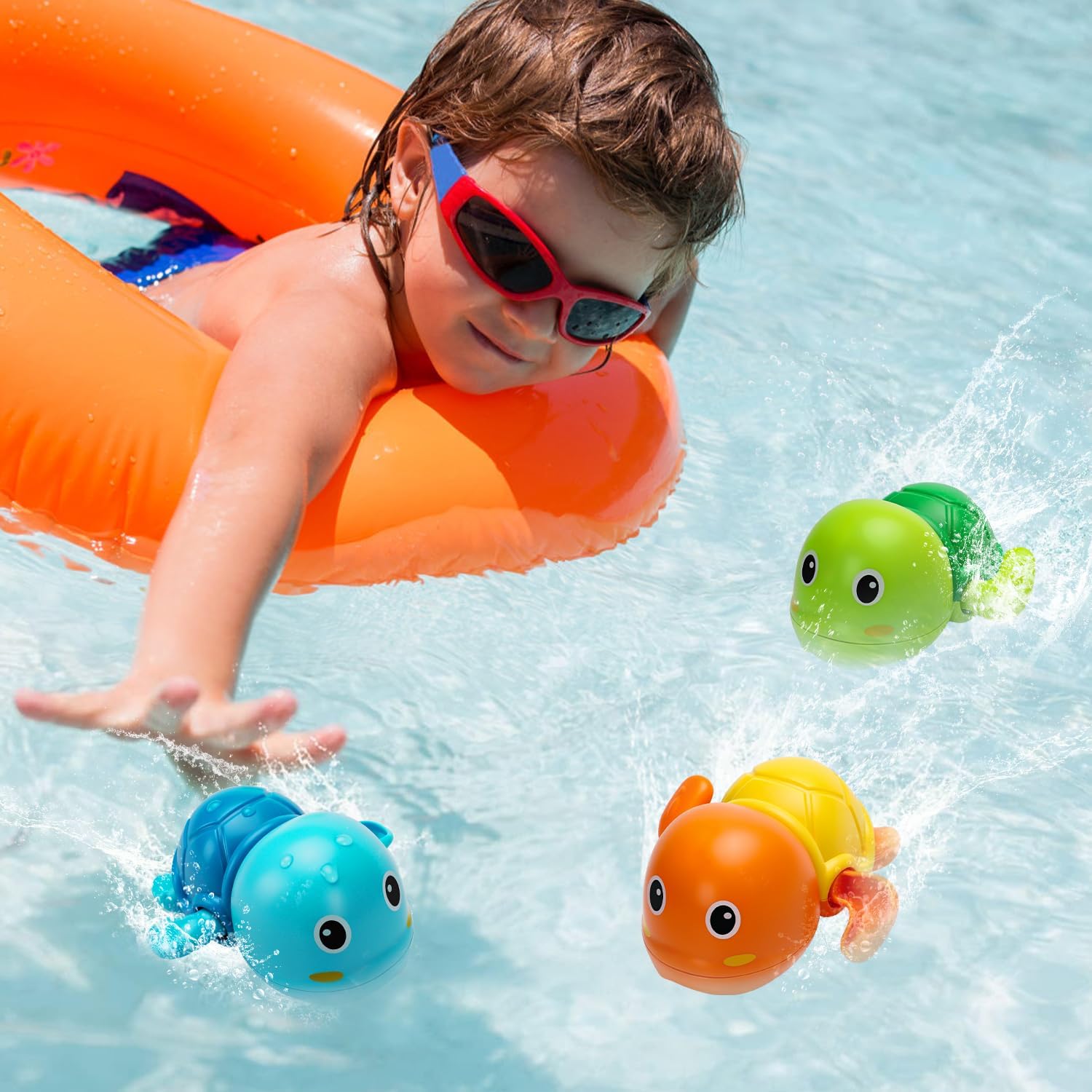 Thumbnail 5 de Bath Toys 3-Pack Wind-Up Swimming Turtle Bath Toys (for Toddler 1–3)