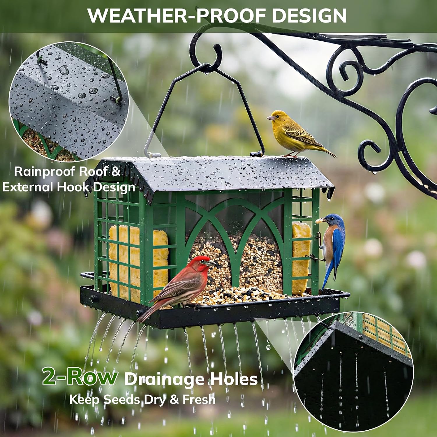 Detalle de Metal Bird Feeder, 3.5 lb Capacity