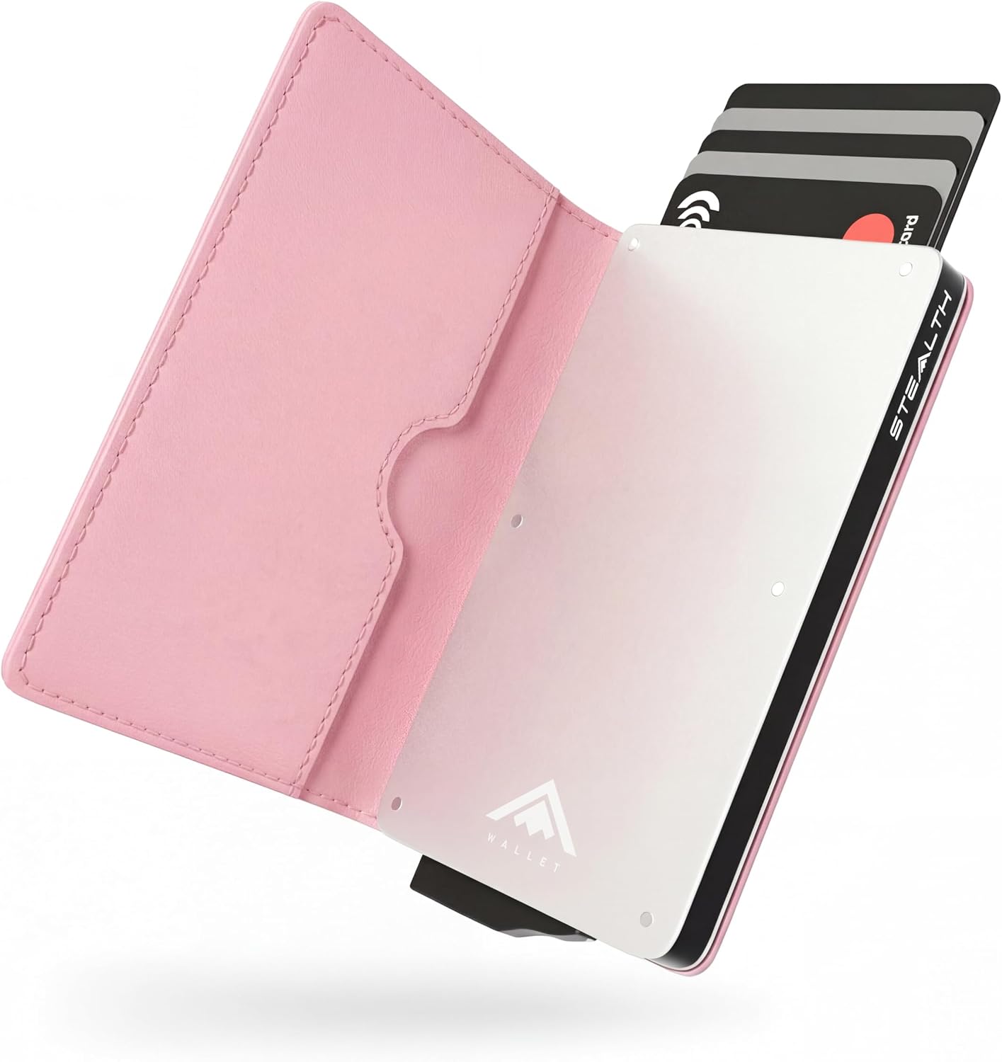 Thumbnail 6 de Stealth Wallet RFID Card Holder Wallet — Slim pop-up metal card case with gift box (Black aluminium & black leather)