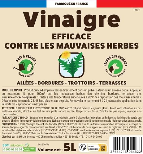 Detalle de Vinaigre Désherbant PROTECT EXPERT Prêt à Verser Grand Format 5L