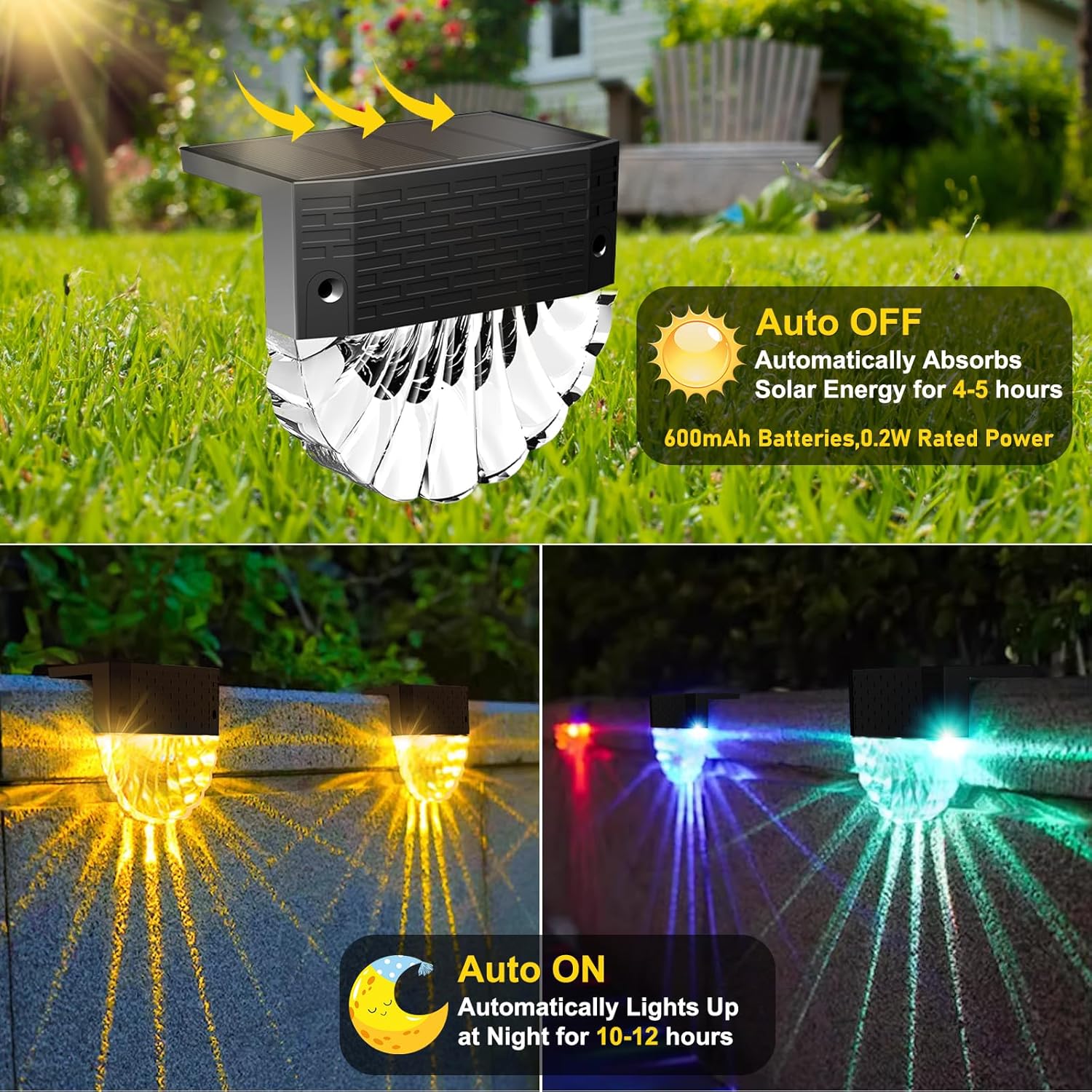 Thumbnail 1 de FIFlying Solarlampen für Außen: 4-teiliges Set mit IP65-Schutz – 3 Modi, automatische Ein-/Ausschaltung