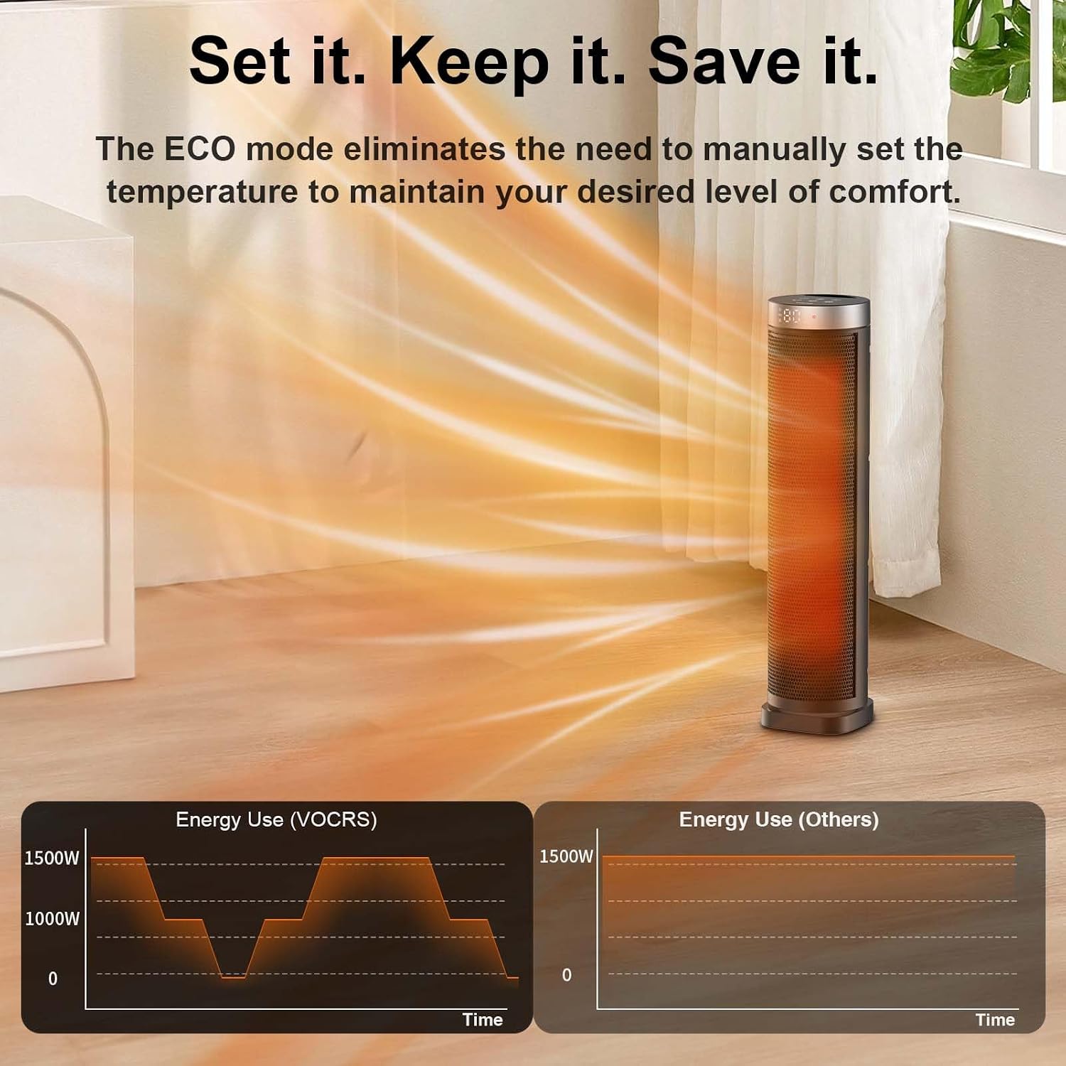 Thumbnail 4 de 70° Oscillating Space Heater ⚡