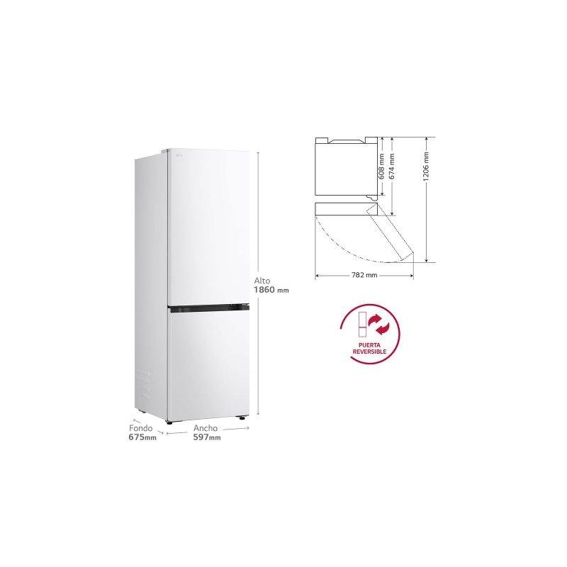 Detalle 2 de Frigorífico Combi LG GBBS514CSW Total No Frost 333 L Blanco con WiFi IA
