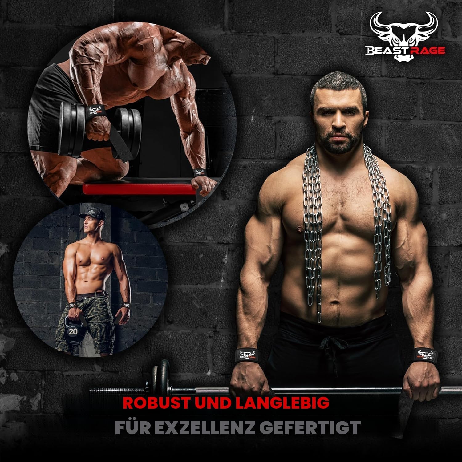 Detalle 2 de BEAST RAGE Zughilfen Krafttraining Gepolstert