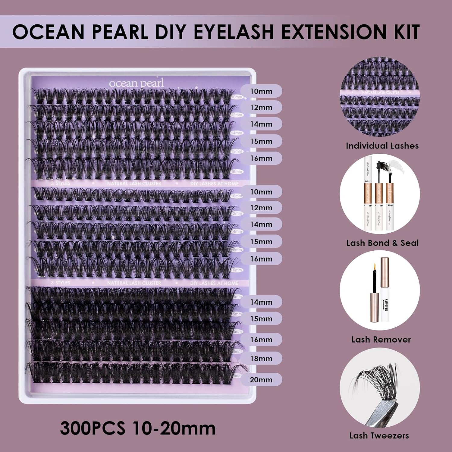 Detalle de ocean pearl Lash Extension Kit 300PCS ๐