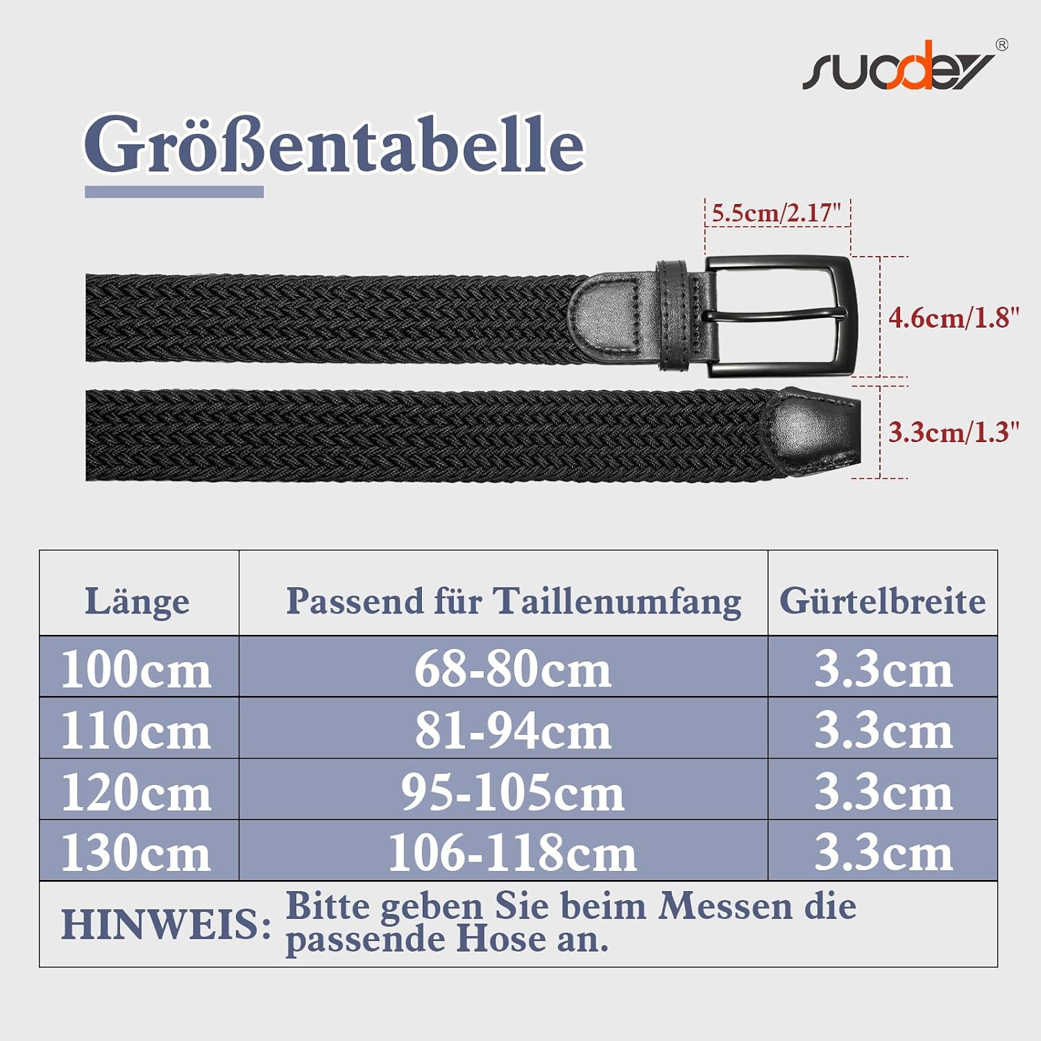 Thumbnail 4 de SUOSDEY Gürtel 33mm Elastisch Geflecht