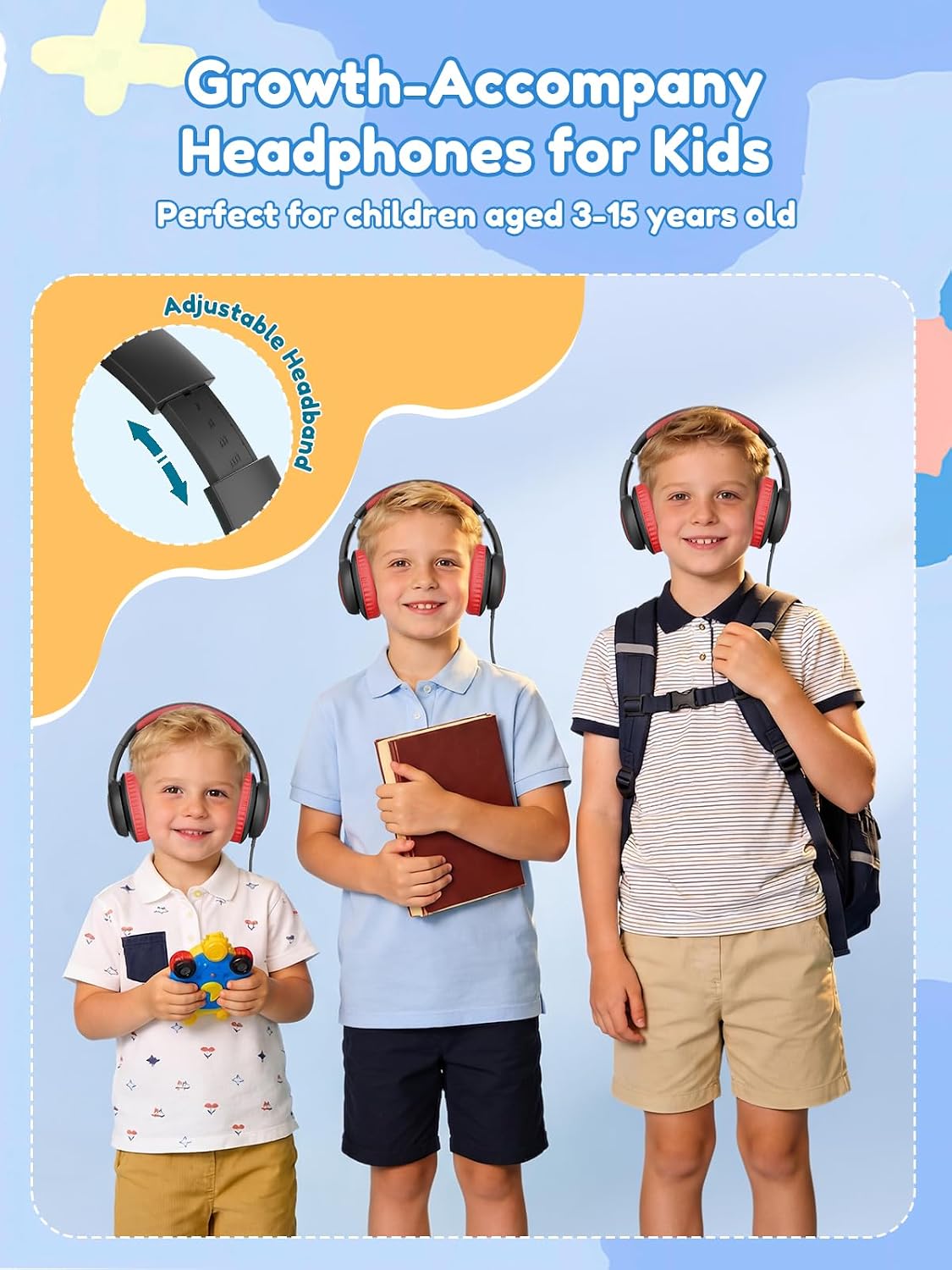 Detalle 2 de Acer Kids Headphones Wired for School (OHW328) – Over-Ear, Safe Volume, 3.5mm, Foldable