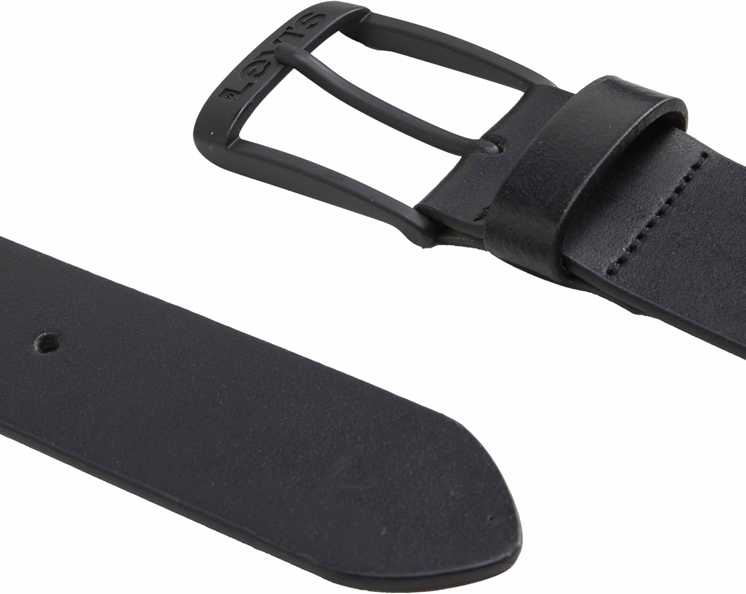 Detalle de Levi's New Duncan, ceinture homme en cuir de vache, boucle ardillon, Caviar 70