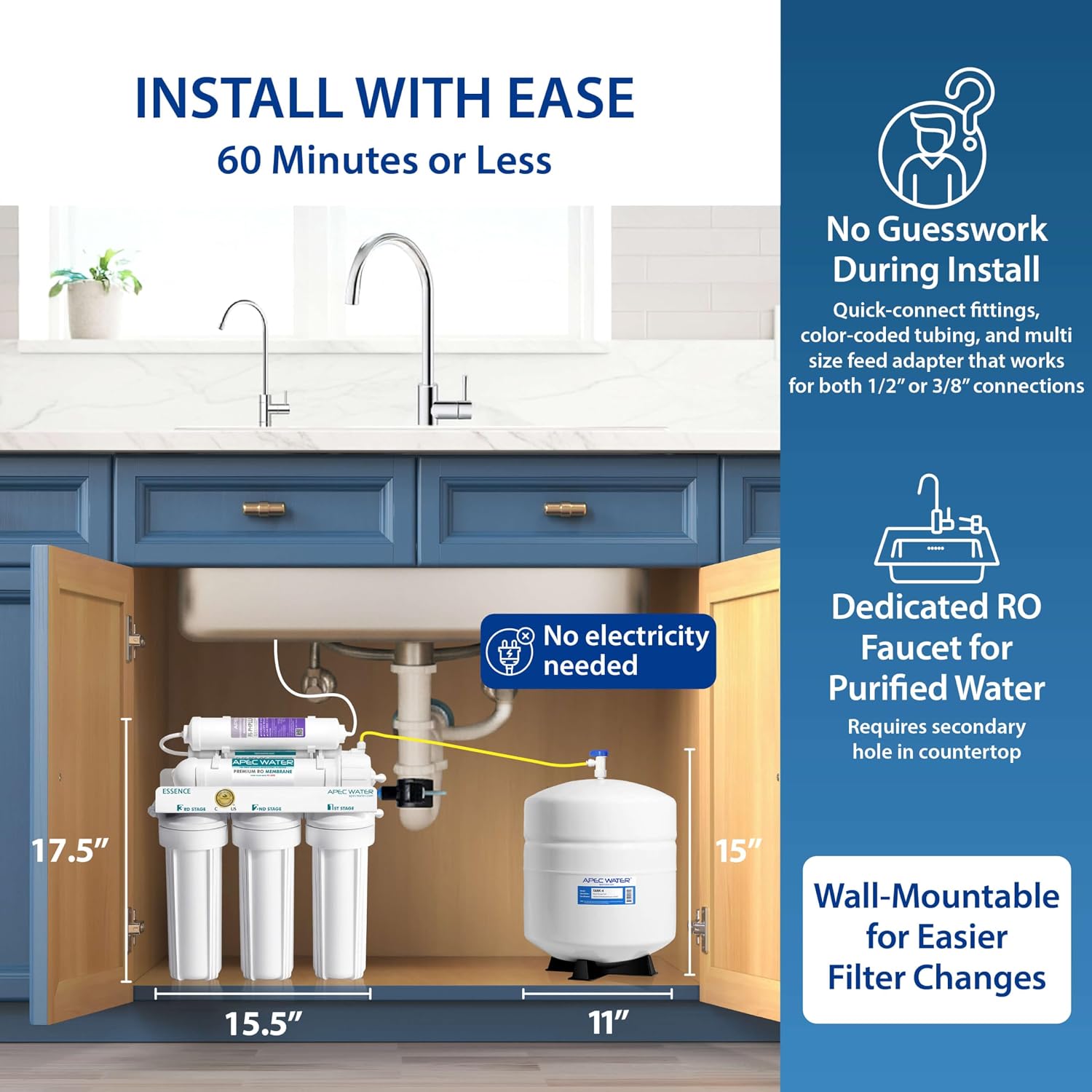 Detalle de APEC WATER ROES-PH75 75 GPD RO water filter