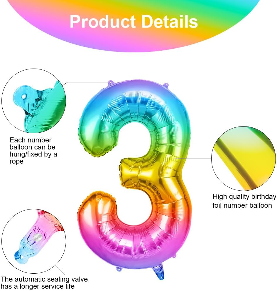 Thumbnail 3 de OFFCUP Ballon chiffre 3 gelée 101 cm 🎈